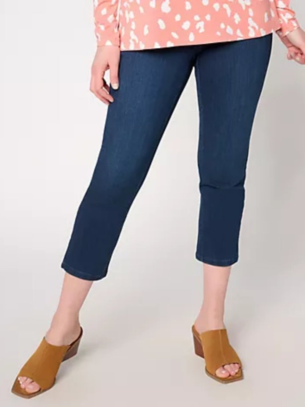 Belle by Kim Gravel Regular Girlfriend Denim Crop Jean, Indigo Sz 18W a724567